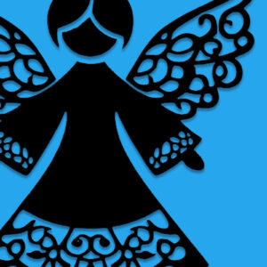 Intra απο ξύλο plywood 3mm-4mm πάχος – Paper Cut Christmas Angel Δίασταση  20x20 cm INTRAFABR-111061263