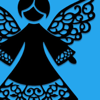 Intra απο ξύλο plywood 3mm-4mm πάχος – Paper Cut Christmas Angel Δίασταση  20x20 cm INTRAFABR-111061263 - Image 1