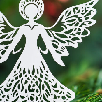 Intra απο ξύλο plywood 3mm-4mm πάχος – Κόψιμο αρχείο Χριστουγέννων Angel σε χαρτί Δίασταση  20x20 cm INTRAFABR-107350294 - Image 1