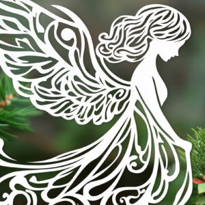 Intra απο ξύλο plywood 3mm-4mm πάχος – Κόψιμο αρχείο Χριστουγέννων Angel σε χαρτί Δίασταση  20x20 cm INTRAFABR-107367162