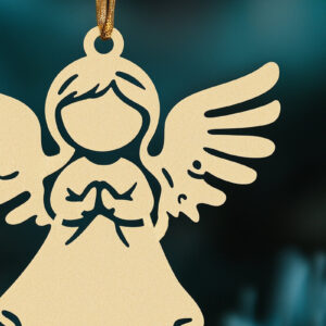 Intra απο ξύλο plywood 3mm-4mm πάχος – Paper Cut Christmas Angel Δίασταση  20x20 cm INTRAFABR-107872662