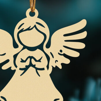 Intra απο ξύλο plywood 3mm-4mm πάχος – Paper Cut Christmas Angel Δίασταση  20x20 cm INTRAFABR-107872662 - Image 1