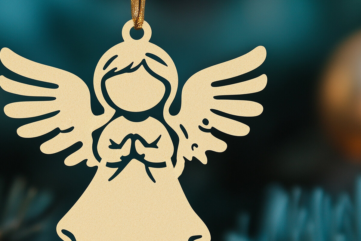 Intra απο ξύλο plywood 3mm-4mm πάχος – Paper Cut Christmas Angel Δίασταση  20x20 cm INTRAFABR-107872662