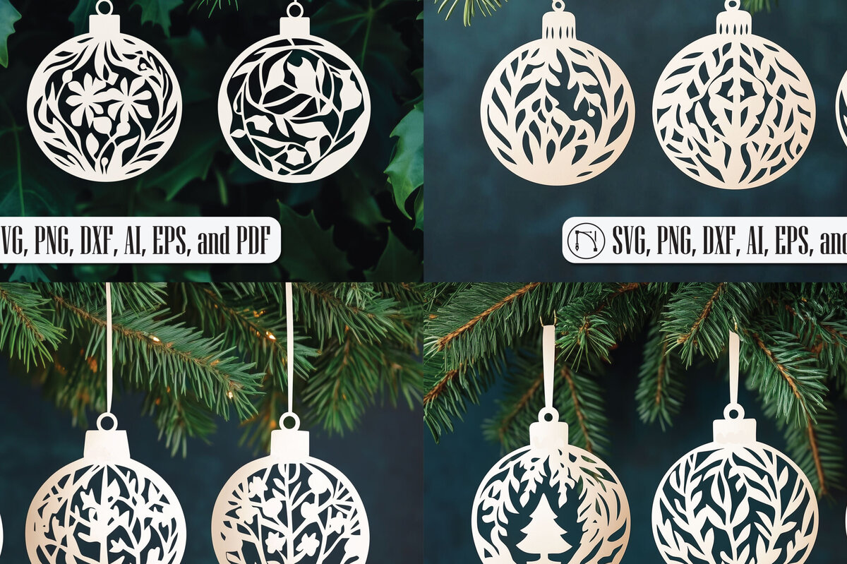 Intra απο ξύλο plywood 3mm-4mm πάχος – Πακέτο Χριστουγεννιάτικων Μπάλες σε χαρτοκόπτη Δίασταση  20x20 cm INTRAFABR-105873784