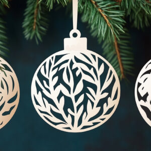 Intra απο ξύλο plywood 3mm-4mm πάχος – Χαρτοκομμένες Χριστουγεννιάτικες Μπάλες Δίασταση  20x20 cm INTRAFABR-105871640