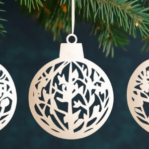 Intra απο ξύλο plywood 3mm-4mm πάχος – Χαρτοκομμένες Χριστουγεννιάτικες Μπάλες Δίασταση  20x20 cm INTRAFABR-105873409