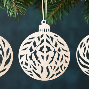 Intra απο ξύλο plywood 3mm-4mm πάχος – Χαρτοκομμένες Χριστουγεννιάτικες Μπάλες Δίασταση  20x20 cm INTRAFABR-105873569
