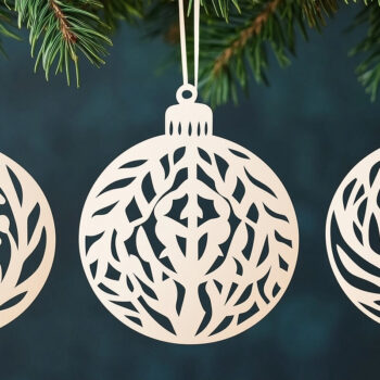 Intra απο ξύλο plywood 3mm-4mm πάχος – Χαρτοκομμένες Χριστουγεννιάτικες Μπάλες Δίασταση 20x20 cm INTRAFABR-105873569 - Image 1