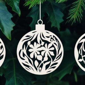 Intra απο ξύλο plywood 3mm-4mm πάχος – Χαρτοκομμένες Χριστουγεννιάτικες Μπάλες Δίασταση  20x20 cm INTRAFABR-105871351