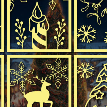 Intra απο ξύλο plywood 3mm-4mm πάχος – Πακέτο χριστουγεννιάτικων καρτών με χαρτί Δίασταση 20x20 cm INTRAFABR-53940139 - Image 1