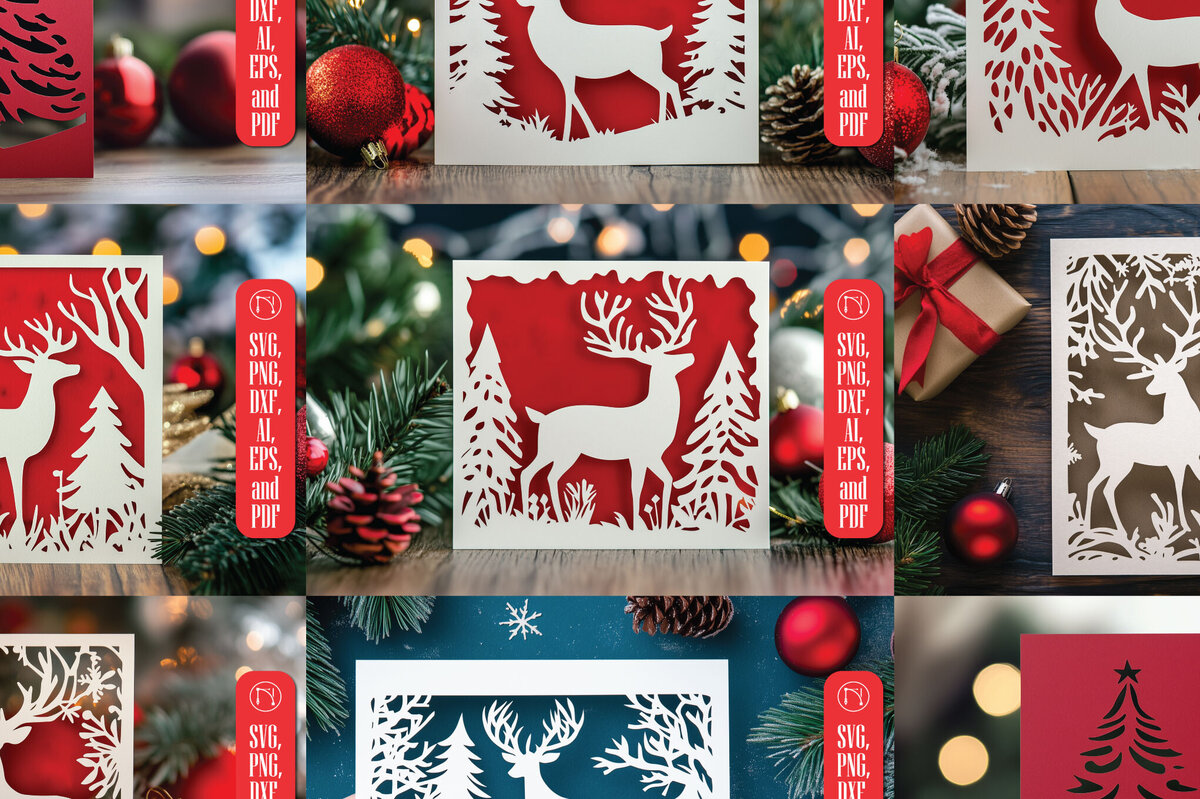 Intra απο ξύλο plywood 3mm-4mm πάχος – Πακέτο χριστουγεννιάτικων καρτών με χαρτί Δίασταση  20x20 cm INTRAFABR-106738782