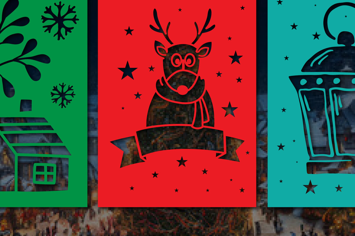 Intra απο ξύλο plywood 3mm-4mm πάχος – Πακέτο χριστουγεννιάτικων καρτών με χαρτί Δίασταση  20x20 cm INTRAFABR-53569397