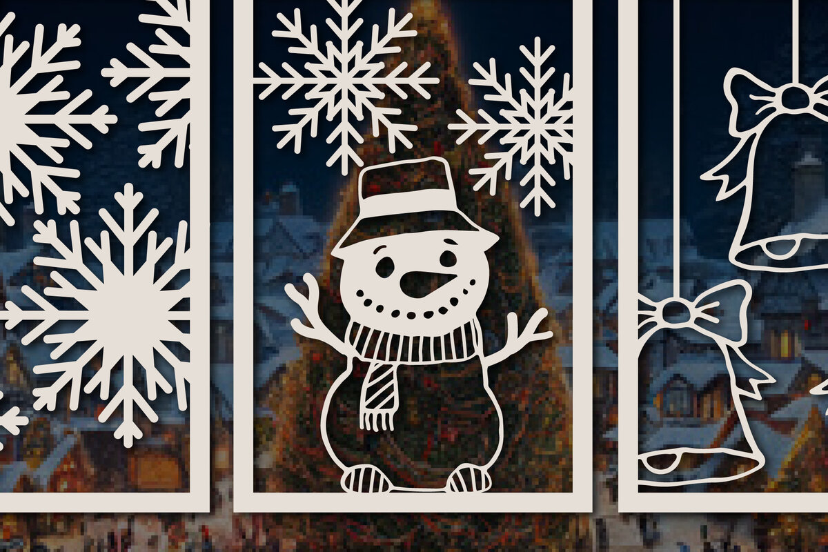 Intra απο ξύλο plywood 3mm-4mm πάχος – Πακέτο χριστουγεννιάτικων καρτών με χαρτί Δίασταση  20x20 cm INTRAFABR-53573928