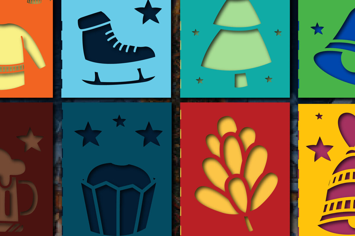 Intra απο ξύλο plywood 3mm-4mm πάχος – Πακέτο χριστουγεννιάτικων καρτών με χαρτί Δίασταση  20x20 cm INTRAFABR-53853132