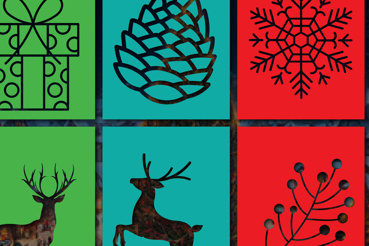 Intra απο ξύλο plywood 3mm-4mm πάχος – Πακέτο χριστουγεννιάτικων καρτών με χαρτί Δίασταση  20x20 cm INTRAFABR-53854226