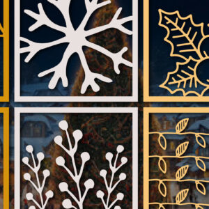 Intra απο ξύλο plywood 3mm-4mm πάχος – Πακέτο χριστουγεννιάτικων καρτών με χαρτί Δίασταση 20x20 cm INTRAFABR-53934402