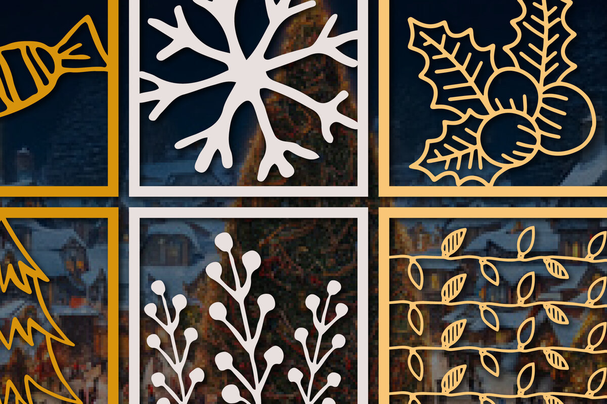 Intra απο ξύλο plywood 3mm-4mm πάχος – Πακέτο χριστουγεννιάτικων καρτών με χαρτί Δίασταση  20x20 cm INTRAFABR-53934402