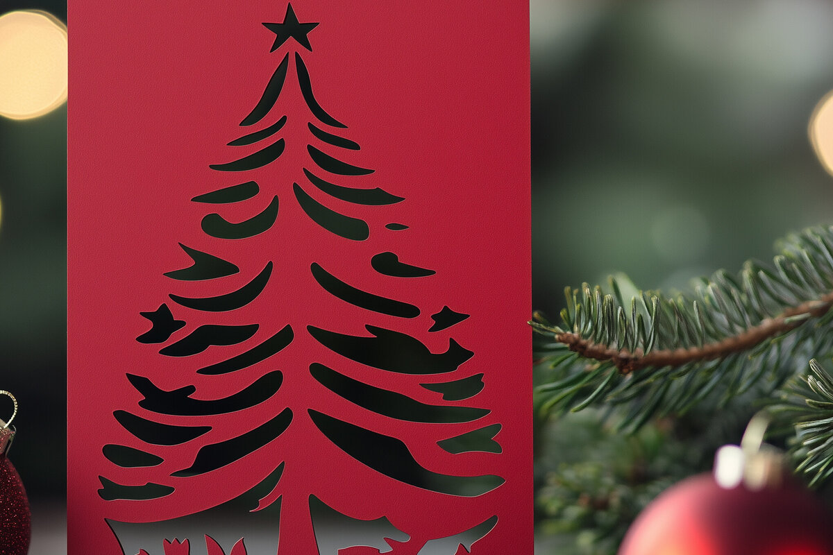 Intra απο ξύλο plywood 3mm-4mm πάχος – Κοπή χαρτιού Χριστουγεννιάτικη κάρτα Δίασταση  20x20 cm INTRAFABR-106721264