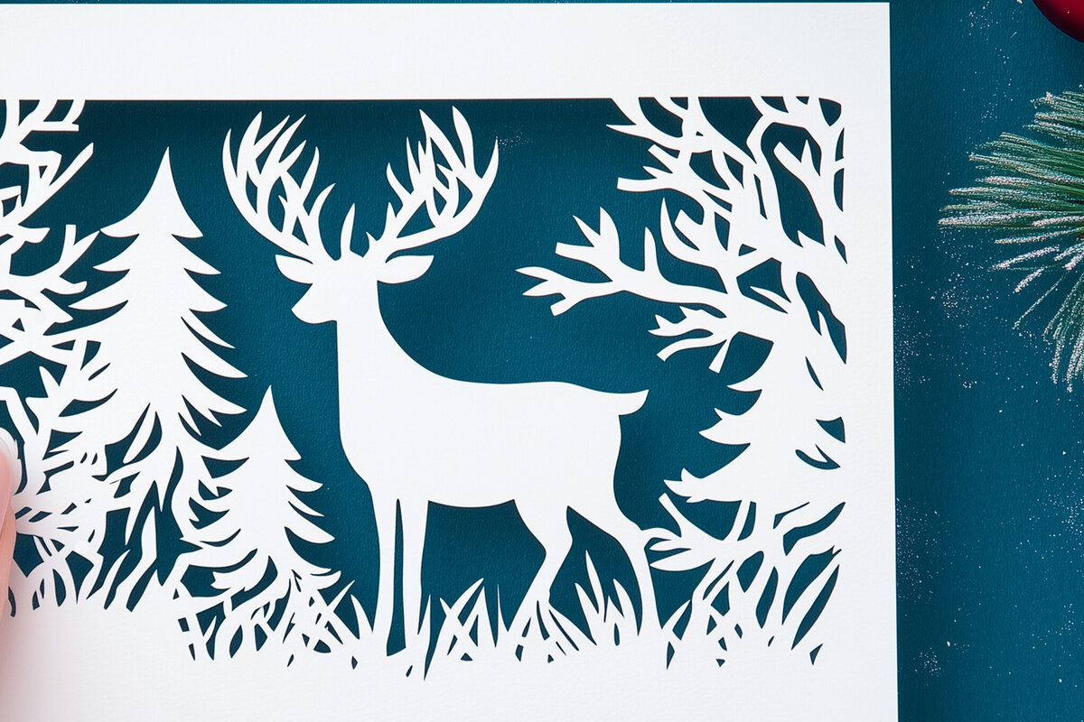 Intra απο ξύλο plywood 3mm-4mm πάχος – Κοπή χαρτιού Χριστουγεννιάτικη κάρτα Δίασταση  20x20 cm INTRAFABR-106724866