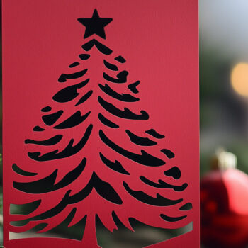 Intra απο ξύλο plywood 3mm-4mm πάχος – Κοπή χαρτιού Χριστουγεννιάτικη κάρτα Δίασταση  20x20 cm INTRAFABR-106720790 - Image 1