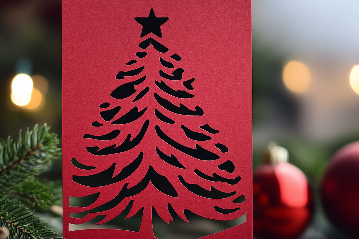 Intra απο ξύλο plywood 3mm-4mm πάχος – Κοπή χαρτιού Χριστουγεννιάτικη κάρτα Δίασταση  20x20 cm INTRAFABR-106720790