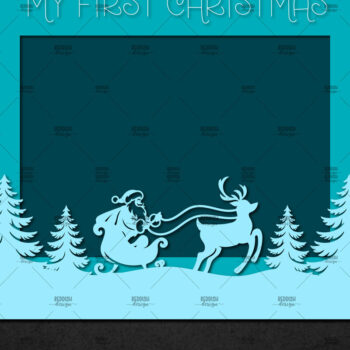 Intra απο ξύλο plywood 3mm-4mm πάχος – Χριστουγεννιάτικη κορνίζα από χαρτί, Βρεφική κορνίζα Δίασταση 20x20 cm INTRAFABR-113325099 - Image 1