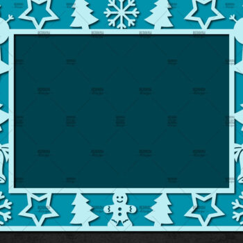 Intra απο ξύλο plywood 3mm-4mm πάχος – Χριστουγεννιάτικη κορνίζα με χαρτί, κορνίζα Δίασταση 20x20 cm INTRAFABR-113325707 - Image 1