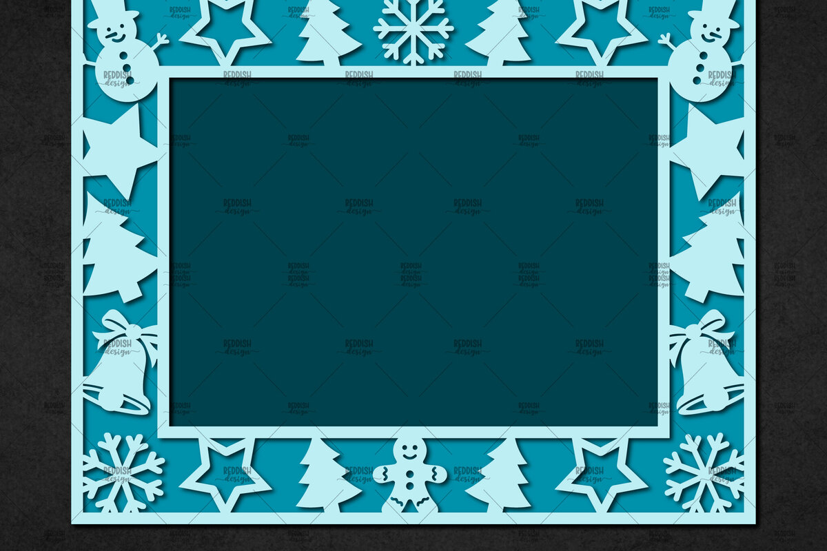 Intra απο ξύλο plywood 3mm-4mm πάχος – Χριστουγεννιάτικη κορνίζα με χαρτί, κορνίζα Δίασταση  20x20 cm INTRAFABR-113325707