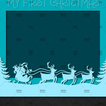 Intra απο ξύλο plywood 3mm-4mm πάχος – Χριστουγεννιάτικη κορνίζα με χαρτί, κορνίζα Δίασταση 20x20 cm INTRAFABR-113325312 - Image 1