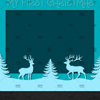 Intra απο ξύλο plywood 3mm-4mm πάχος – Χριστουγεννιάτικη κορνίζα με χαρτί, κορνίζα Δίασταση 20x20 cm INTRAFABR-113325368 - Image 1