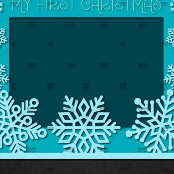 Intra απο ξύλο plywood 3mm-4mm πάχος – Χριστουγεννιάτικη κορνίζα με χαρτί, κορνίζα Δίασταση 20x20 cm INTRAFABR-113325416 - Image 1