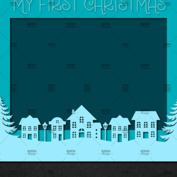 Intra απο ξύλο plywood 3mm-4mm πάχος – Χριστουγεννιάτικη κορνίζα με χαρτί, κορνίζα Δίασταση 20x20 cm INTRAFABR-113325445 - Image 1