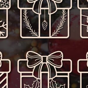 Intra απο ξύλο plywood 3mm-4mm πάχος – Χριστουγεννιάτικο κουτί δώρου κομμένο χαρτί Πακέτο Δίασταση 20x20 cm INTRAFABR-46176905