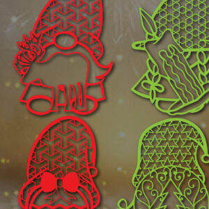 Intra απο ξύλο plywood 3mm-4mm πάχος – Πακέτο Χριστουγεννιάτικου Gnome Cut Paper Δίασταση  20x20 cm INTRAFABR-52547244