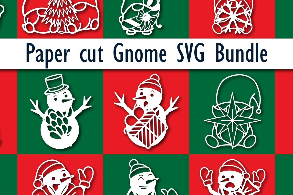 Intra απο ξύλο plywood 3mm-4mm πάχος – Πακέτο Χριστουγεννιάτικου Gnome Cut Paper Δίασταση  20x20 cm INTRAFABR-75070041