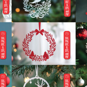 Intra απο ξύλο plywood 3mm-4mm πάχος – Πακέτο Χριστουγεννιάτικο Κρεμαστό χαρτί Δίασταση  20x20 cm INTRAFABR-107250919