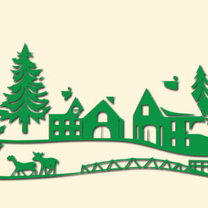 Intra απο ξύλο plywood 3mm-4mm πάχος – Χαρτόκοπη Χριστουγεννιάτικη Σκηνή Δίασταση  20x20 cm INTRAFABR-85444338