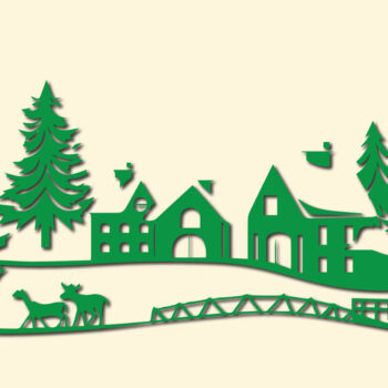 Intra απο ξύλο plywood 3mm-4mm πάχος – Χαρτόκοπη Χριστουγεννιάτικη Σκηνή Δίασταση  20x20 cm INTRAFABR-85454168 - Image 7