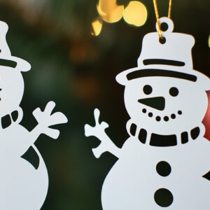 Intra απο ξύλο plywood 3mm-4mm πάχος – Χαρτοκόψιμο Χριστουγεννιάτικο Χιονάνθρωπο Δίασταση 20x20 cm INTRAFABR-105181800