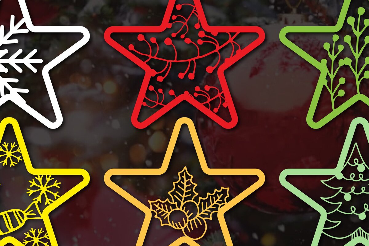 Intra απο ξύλο plywood 3mm-4mm πάχος – Πακέτο Χριστουγεννιάτικου Αστέρι κομμένο χαρτί Δίασταση  20x20 cm INTRAFABR-46240402