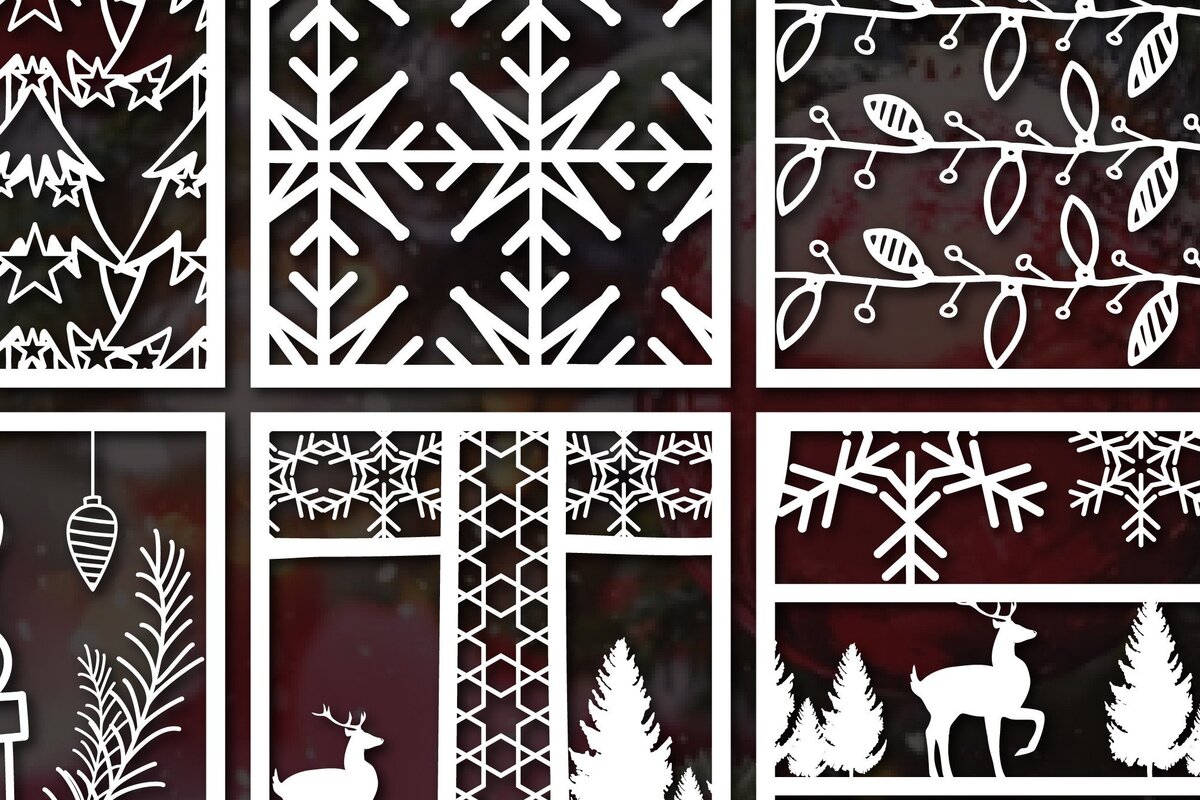 Intra απο ξύλο plywood 3mm-4mm πάχος – Paper Cut Christmas Bundle Δίασταση  20x20 cm INTRAFABR-46164487