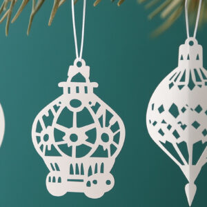 Intra απο ξύλο plywood 3mm-4mm πάχος – Κόψιμο από χαρτί χριστουγεννιάτικο κομμένο αρχείο Δίασταση  20x20 cm INTRAFABR-108227675