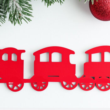 Intra απο ξύλο plywood 3mm-4mm πάχος – Paper Cut Christmas Train Δίασταση  20x20 cm INTRAFABR-106994627 - Image 1