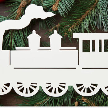 Intra απο ξύλο plywood 3mm-4mm πάχος – Paper Cut Christmas Train Δίασταση  20x20 cm INTRAFABR-106996048 - Image 1
