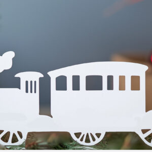Intra απο ξύλο plywood 3mm-4mm πάχος – Paper Cut Christmas Train Δίασταση  20x20 cm INTRAFABR-106998546