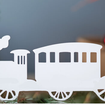 Intra απο ξύλο plywood 3mm-4mm πάχος – Paper Cut Christmas Train Δίασταση  20x20 cm INTRAFABR-106998546 - Image 1