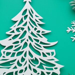 Intra απο ξύλο plywood 3mm-4mm πάχος – Κόψιμο από χαρτί χριστουγεννιάτικο δέντρο Δίασταση  20x20 cm INTRAFABR-108009479