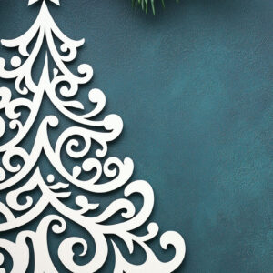 Intra απο ξύλο plywood 3mm-4mm πάχος – Κόψιμο από χαρτί χριστουγεννιάτικο δέντρο Δίασταση  20x20 cm INTRAFABR-108011411