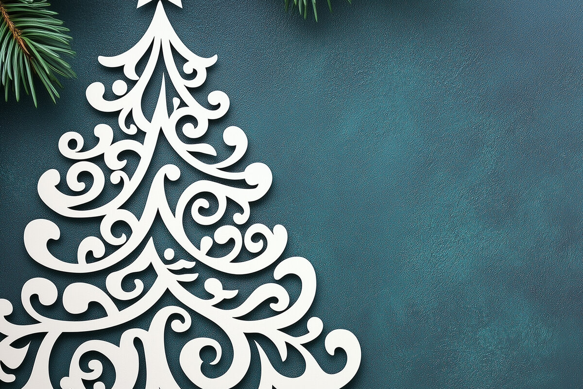 Intra απο ξύλο plywood 3mm-4mm πάχος – Κόψιμο από χαρτί χριστουγεννιάτικο δέντρο Δίασταση  20x20 cm INTRAFABR-108011411