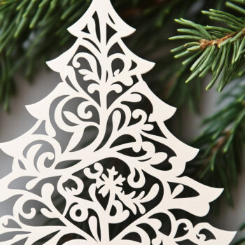 Intra απο ξύλο plywood 3mm-4mm πάχος – Κόψιμο από χαρτί χριστουγεννιάτικο δέντρο Δίασταση  20x20 cm INTRAFABR-108011644 - Image 1